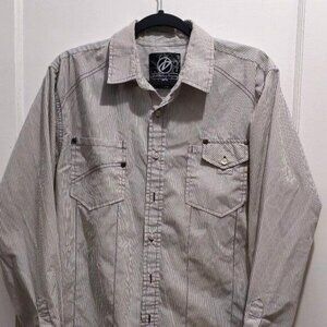 Drill Clothing Co. Women's Striped Shirt L/S Medium Cotton White & Black